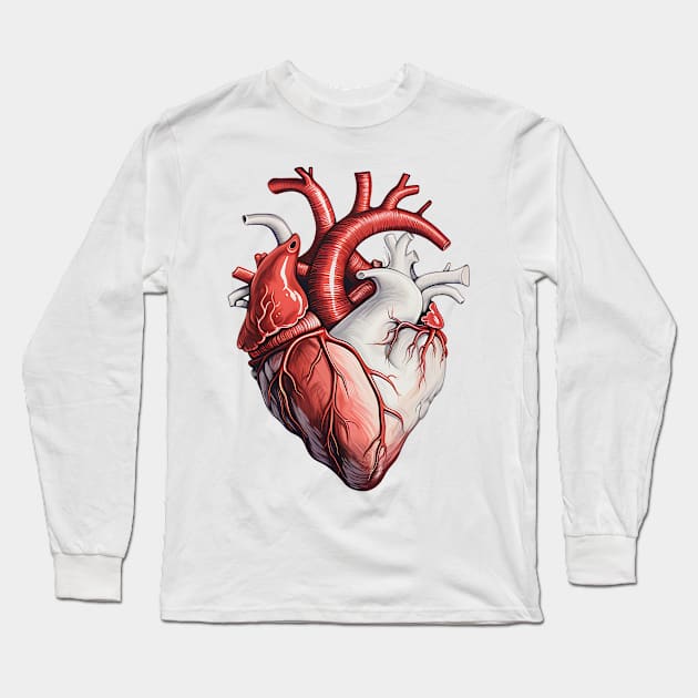 purple heart design Long Sleeve T-Shirt by Printashopus